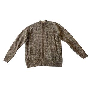 Gioberti Mens Full-Zip Cardigan Sweater Fleece Lining & Ribbed Hem Large